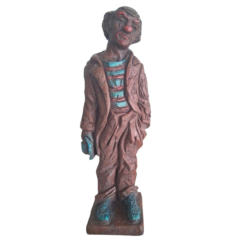 19" Vintage 1965 Austin Productions The Hobo Clown Statue Sculpture Art Decor